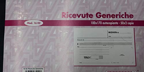 Multiart - Bloc de recibos genéricos de 2 copias autocopiantes 50 x 2 10 x 17 5 unidades