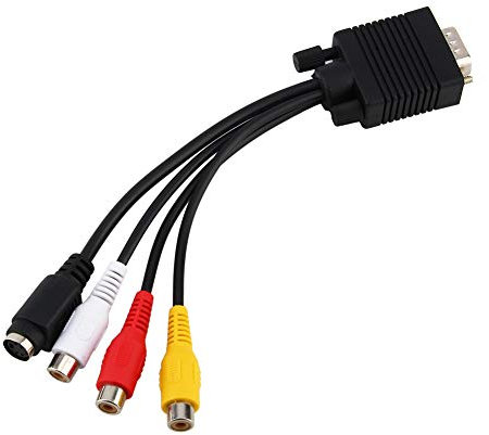 PUSOKEI High Performance VGA SVGA to S-Video 3 AV TV Adapter Converter Connector Cable for PC Laptop