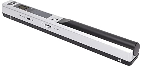 Dpofirs Tragbarer Scanner für PC, Fotoscanner für -Dokumente, Bilder, Seiten, Texte in 900 DPI, Flachscan-Handscanner für Unternehmen(Silber schwarz)