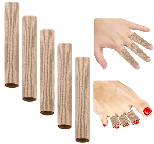 WLLHYF 5 Stück Zehentrenner, weiche Gel-Zehenschützer Zehenkappen Geschlossener Zehenschutz Zehenabstandshalter Ballenpads Schmerzlinderung für Frauen Männer Blasen, Hühneraugen, Zehen und Finger