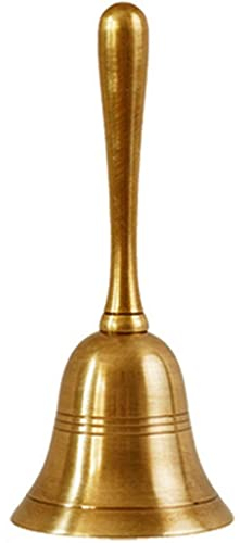 Handglocke, Messing-Handglocke, Hochzeitsglocken, Hotel-Rezeption, klassische, minimalistische Messing-Serviceglocke, bettlägeriger Patient sucht Hilfe, Rufglocke, (Farbe: Gold, Größe: 7,1 * 3 Zoll)