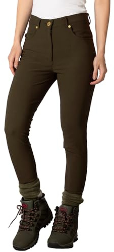 Rydale Ladies Walking Trousers Softshell Water Resistant Women's Hiking Trouser Outdoor Pants 2 Colours (UK, Numeric, 16, Regular, Regular, Military Green)