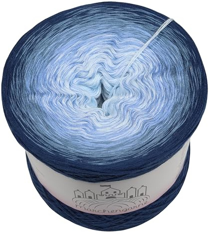 Farbverlaufsgarn Bobbel 200g - 760m 4Fädig Wolle Strickwolle Häkeln bubble (Berghimmel - Mitternachtsblau)