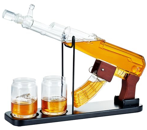 Kollea Whiskey-Dekanter-Set mit abnehmbarem Spirituosenspender, 190 ml, einzigartiges Geburtstagsgeschenk für Herren, Geschenkideen zum Valentinstag, lustiges Militär-Ruhestandsgeschenk