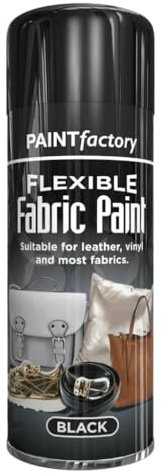 AlezyB 1 x Flexible Fabric Black 200ml, Spray Paint Leather Vinyl Textile Clothes Fast Drying