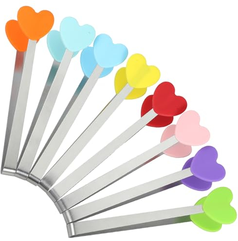 HOLIDYOYO Pince À Glace Ergonomique Love Lot De 8 Pinces De Service En Silicone Pour Usage Quotidien Pince À Buffet