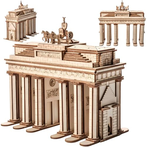 Little Story Holz Puzzle pädagogisch Modell 3D Set Do Self Für Kinder Erwachsene Geschenk… (Brandenburger Tor)