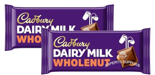 Cad Dairy Milk Wholenut Chocolat Bar Pack of 2x 120g (240g) | Crunchy Hazelnuts | Delightful Treats | Gift for All Occasions | Suitable for Vegetarians | By Experts Supplies Ltd