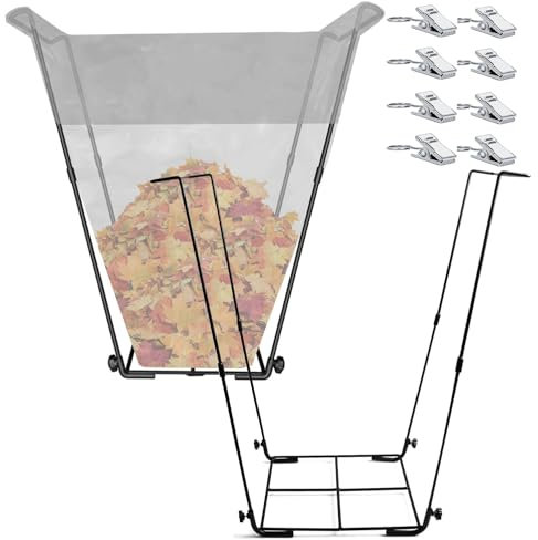 2 Stück Metall Müllsackständer,Müllbeutelhalter Rahmen hält 114-170L Plastiktüten,Laubsackständer,Gartenabfallsack Ständer,Garten-Müllsackhalter, vielseitiger Müllsackhalter für Blätter, Müll, Wäsche