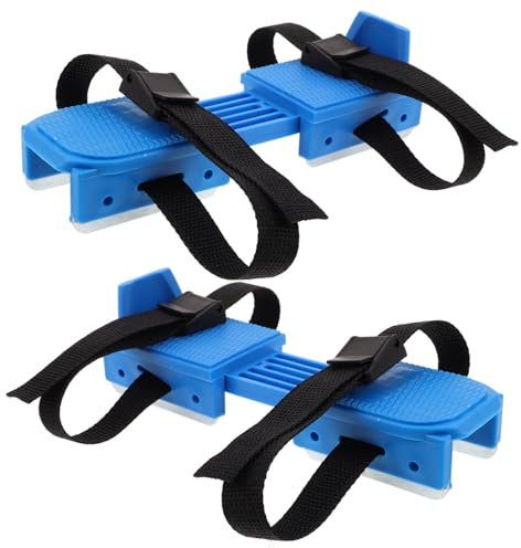 TOBBOMEY Verstellbare Kinder Doppelkufen Eislaufschuhe Aus Kunststoff Mit Schnallen Blau Schlittschuhschoner Für Outdoor Eiskunstlauf Und Wintersport