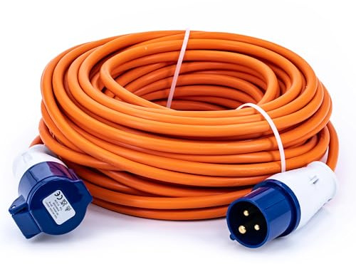 Status 25M16A2.51PK4 Rallonge électrique robuste avec noyau de 2,5 mm 16 A/230 V IP44 Résistant aux intempéries Idéal pour camping, caravanes, camping-cars et chantiers de construction