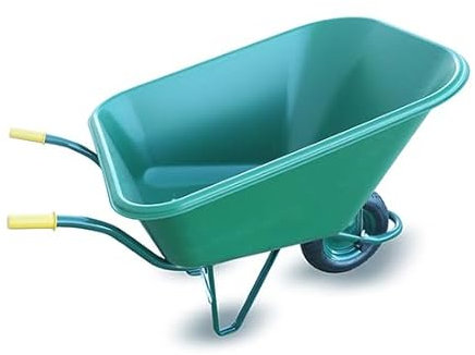 Carretilla de Nylon Verde 300L – Bandeja Reforzada de 4,6 mm, Rueda Neumática, Estructura Metálica Estable, Uso Profesional en Jardinería, Agricultura y Construcción – Hijos de J. SANZ