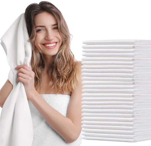 Luriseminger 100pcs Serviettes Jetables 30 x 70cm, 60 g/㎡ Serviette de Toilette Jetable, Serviette Épaissie Jetable en Tissu Non Tissé pour Salon de Beauté, Pédicure, Cuisine, Sauna, Massage, Bureau