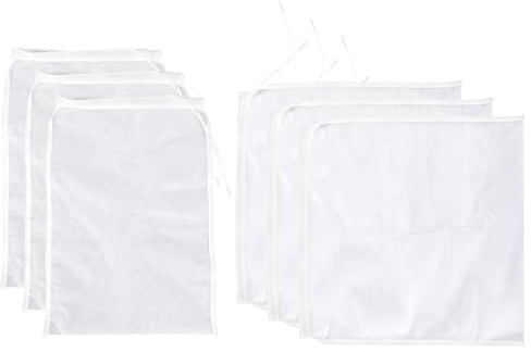 6pcs Nut Milk Bag, Reusable Cheese Cloth Bag Fine Mesh Filter Bags for Straining Nylon Cheesecloth Strainer for Muslin Filtering Juice Yogurt Coffee Beer Tea Tofu Cheese Making