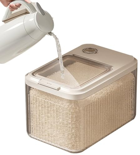 ETUCYNG Contenedor de almacenamiento PP Contenedor impermeable mejorado Tapa a presión impermeable mejorada vidrio dosificador incluido caja antiinsectos en la parte superiorpara comida para perros