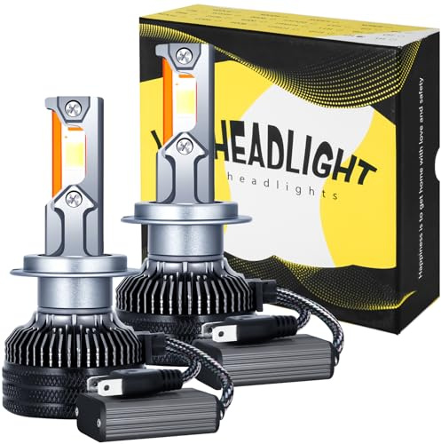 Yeecka Lampadine LED H7, 11000lm 90W H7 LED Canbus, 12V 6500K Bianco Abbagliante e Anabbagliante LED Lampada Luci