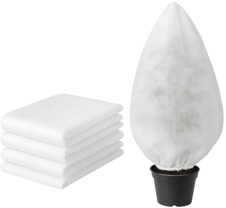 Generico Telo TNT Cappuccio Protettivo Piante 6 Pezzi – Tessuto Non Tessuto Bianco, Traspirante e Antivento, Isolante Termico, Effetto Serra, Varie Misure (GR.17 - Ø CM.60x80H)