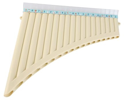 TOPINCN Clé C 18 Tuyaux, Embout de Flûte de Pan Inclus, Tuyaux de Pan pour la santé, Matériau ABS (Blanc)