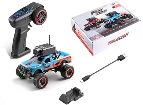 ToysWeltX WL 1/64 Escala APP Auto-Pairing Full proporcional FPV Mini RC Truck Modelo con Cámara WiFi (Control remoto incluido/RTR/)
