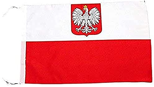 AZ FLAG Drapeau Pologne avec Aigle 45x30cm - PAVILLON polonais 30 x 45 cm Haute qualité