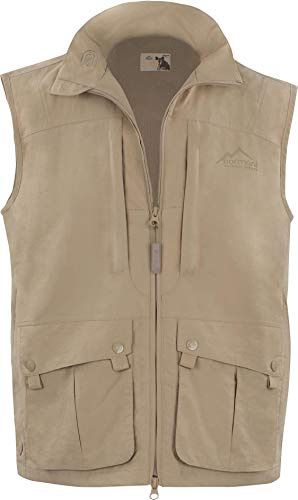 normani Outdoor Weste Freizeitweste Safariweste mit Sonnenschutz 50+ und vielen praktischen Taschen Farbe Beige Größe M