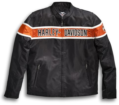 HARLEY-DAVIDSON Generations 21 - Chaqueta de ocio, negro/naranja/blanco, M