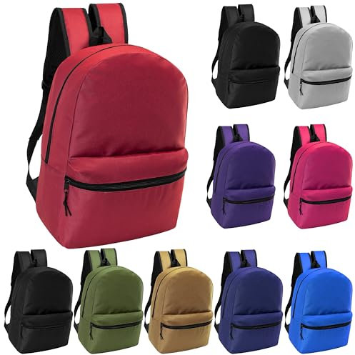 Moda West 10 Pack 17 Bulk School Backpacks for Kids