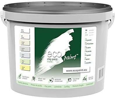 EcoPaint Lehmfarbe für Wände 5 Liter; 3,9 kg (Sunny grey - Warmes Grau /04/)