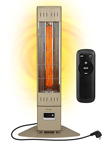 Mi-Heat Chauffage radiant infrarouge sur pied Chauffage de terrasse SIH-2300R, 2300 watts, 4 niveaux de chauffage, télécommande, boîtier entièrement métallique, IP65 Outdoor