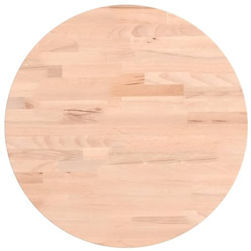 vidaXL Tischplatte, Holzplatte Holztischplatte Rund, Ersatzplatte Platte für Beistelltisch Bartisch, Massivholztischplatte Esstischplatte, Ø40x2,5 cm Massivholz Buche
