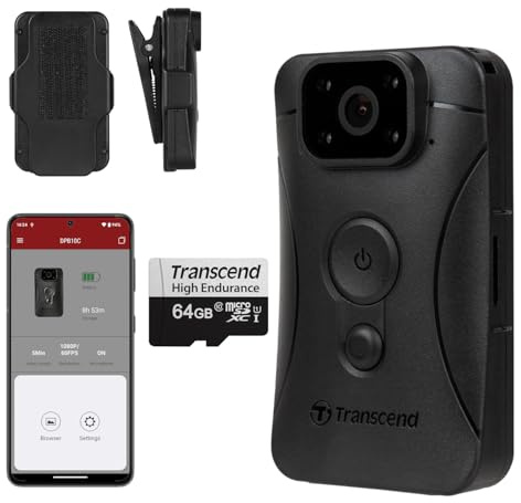 Transcend Dashcam DrivePro Body 10 da 64 GB microSD - TS64GDPB10C