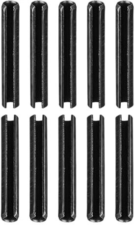 DTGN 3.3mm x 20mm(DxL) Scanalato Molla Perno - 20pz - Ottimo per Casa Macchina Fissaggio - Carbonio Acciaio Molla Tassello Tensione Rotolo Perno - Nero