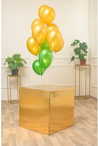 Chianese Boîte cadeau surprise pour ballons 50 x 50 x 50 cm or | boîte de Saint-Valentin pour ballons et idées cadeaux pour femme et petit ami