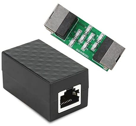 SIXRUN Ethernet Överspänningsskydd, RJ45 Hon POE Gigabit LAN Nätverk CAT5 CAT6 Åskledare för Nätverksarbetsstationer Skrivare Internetenheter