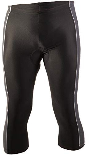 Stanteks Radhose 3/4 Fahrradhose Radlerhose mit Sitzpolster Coolmax SR0060, Schwarz/Grau, L (entspricht ca. Gr. 50/52)