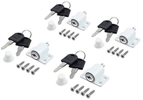 Neoteck 4 PCS Serratura di Sicurezza Bambini Chiavistello di Sicurezza per Porta e Finestra Scorrevole Lucchetto per Porta e Finestra Universale per Casa, Scuola - Bianco