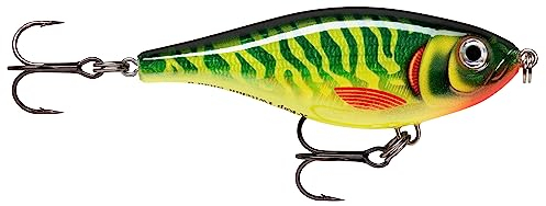 Rapala Unisex-Adult X-Rap Twitchin’ Shad Angelköder-Angelzubehör mit durchscheinendem Körper-Salzwasser Spinnköder-Lauftiefe 0.3-0.6m-Fischköder 8cm, 13g-Hergestellt in Estland-Hot Perch, Standard