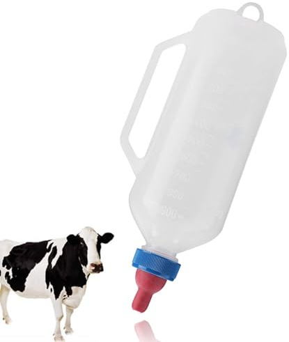 1L Biberon De Lait De Veau, Bouteille De Lait Bouteille d'alimentation De Lait Sucette d'alimentation De Lait De Biberon d'agneau À Visser Biberon Veau avec Tétine pour Chèvre, Agneau, Chiot, Poulain