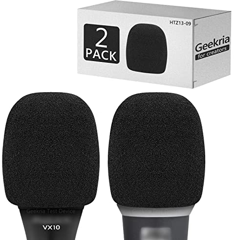 Geekria for Creators - Parabrezza in schiuma per microfoni di diametro 4,1 cm, copertura in schiuma anti-pop, copertura antivento per microfono, filtro in spugna compatibile con Bietrun WXM09