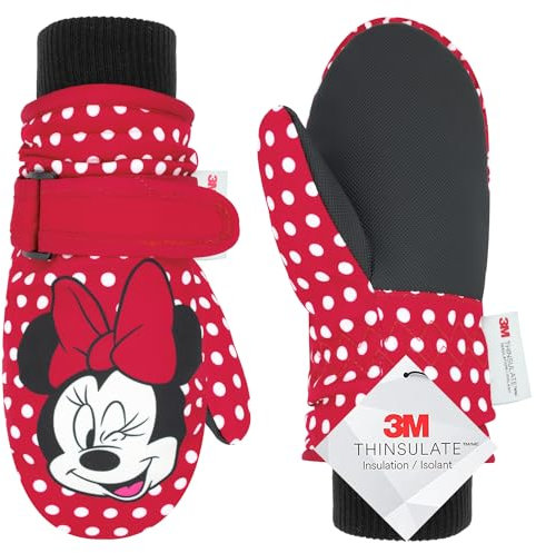 DISNEY Minnie Mouse Fäustlinge für Kleinkinder, Alter 2–4 Jahre, wasserdichte Kleinkindhandschuhe, Schneefäustlinge, 3M Thinsulate Handschuhe, Skifäustlinge