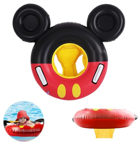 Anello di Nuoto Bambini, XiXiRan Anello Nuoto Gonfiabile, Baby Seggiolino Piscina, Salvagente Seggiolino, Nuoto Anello con Sedile, Salvagente Neonato Auto Polizia, Anello Nuoto Galleggiante (Mickey)