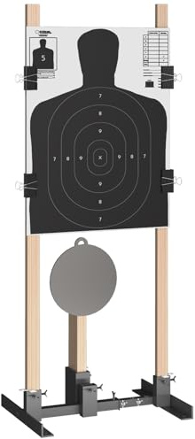 Wasoyun 2-in-1 Shooting Target Stand Base Adjustable Width from 8 to 24 for USPSA/IPSC and IDPA Cardboard and Paper Targets Practice 1 Pack