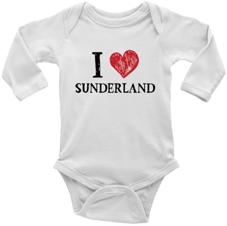 Shopagift I Love Sunderland Baby Vest Bodysuit Fishing Port Ship Building Boys Girls L/S