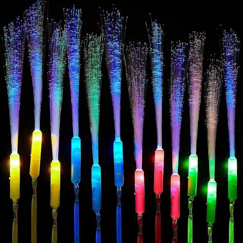 Varita de luz de Fibra óptica, Fibra Optica Led, Varita de Fibra Brillante, Varita Intermitente LED, Fibra Luminosa Light, Barras Luminosas Fluorescentes, Varillas de Fibra Luminosa Light 3-16 años