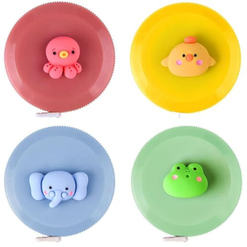 4 Pcs Soft Measuring Tape for Body Measurements Retractable，Cute Tape Measures Tailor Measuring Tape for Sewing 60 In / 1.5 M Tailors Measure Tape with Fractions Measure Ruler for Sewing