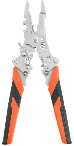 Pince à Dénuder 12 en 1, Pince D'électricien, 2025 Upgrade Outil D'électricien Multifonctionnel, Pince à Câble pour Dénuder, Enrouler, Diviser, Couper, Serrer, Sertir