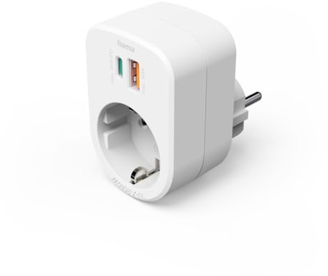 Hama Steckdose mit USB, 1x USB C PD, 1x USB A, 30W, ohne Kabel