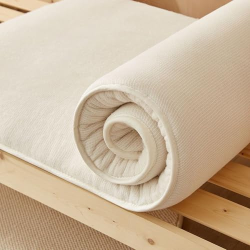 Colchón de futón japonés de algodón, acolchado para dormir en el suelo, cubrecolchón de cama acolchado, tapete tatami, tapete portátil para dormir, plegable, colchones enrollables (150 x 200 cm)
