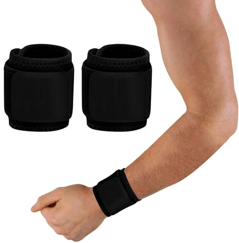 Nangilo Wrist Straps, 2 Pack Wrist Supports, Wrist Support, Adjustable Compression Wrist Wraps For Gym, Tendonitis, Arthritis, Carpal Tunnel, Sports Injuries, Working Out Fitness, (Black)