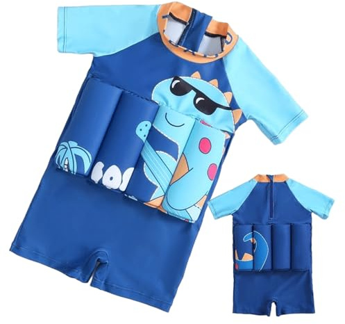 Toddler Float Suit - Floatation Swimsuit Short Sleeve Bathing Suits,Quick-Drying Swim Vest Swimwear Dinosaur Trainer for Boys Girls Pool Beach Summer Sports Outdoor Swimming